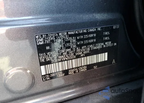 2023 Toyota Rav4 Trd Off Road z USA, uszkodzony, nr VIN 2T3S1RFV9PW355039